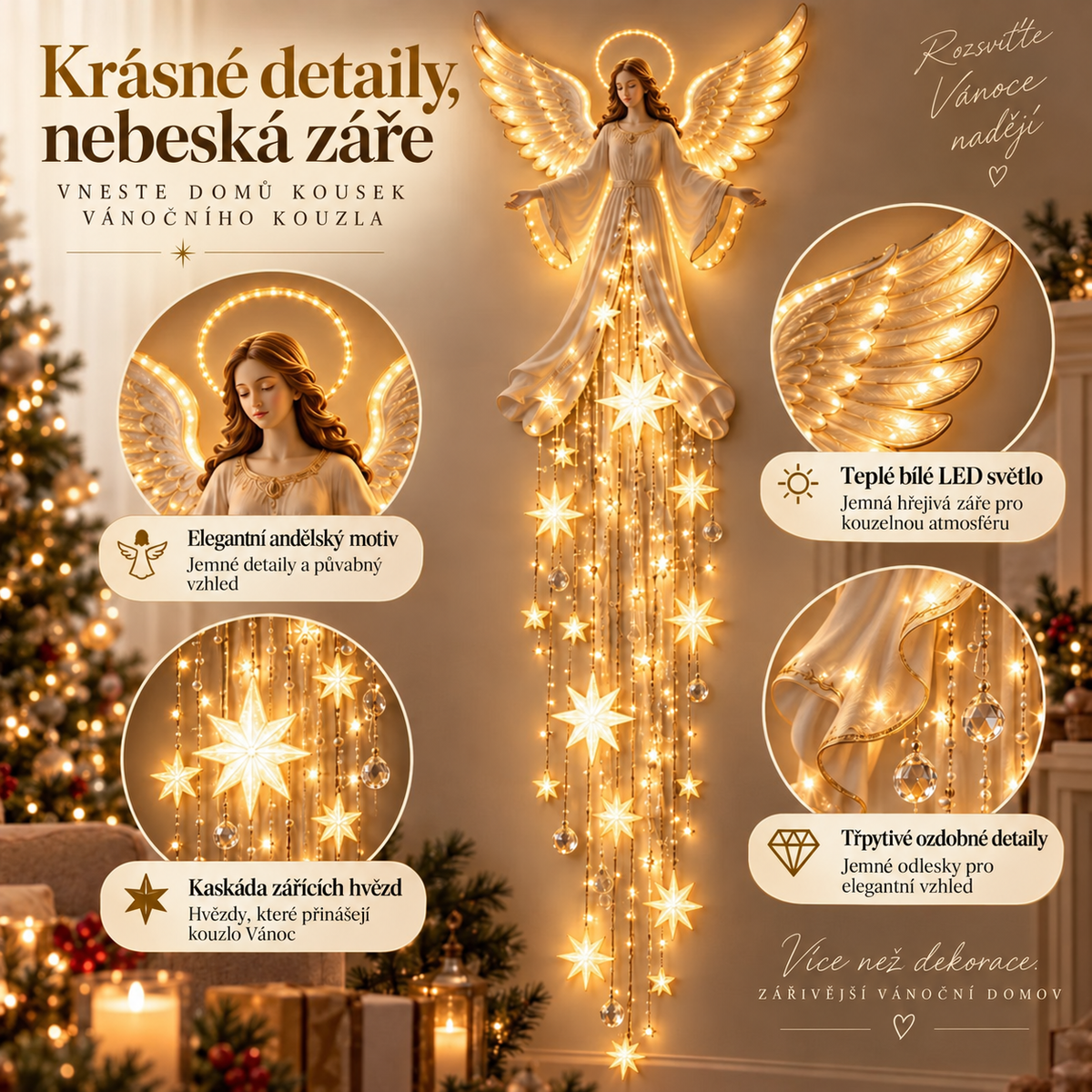 Andělská světelná dekorace – fotografie 13